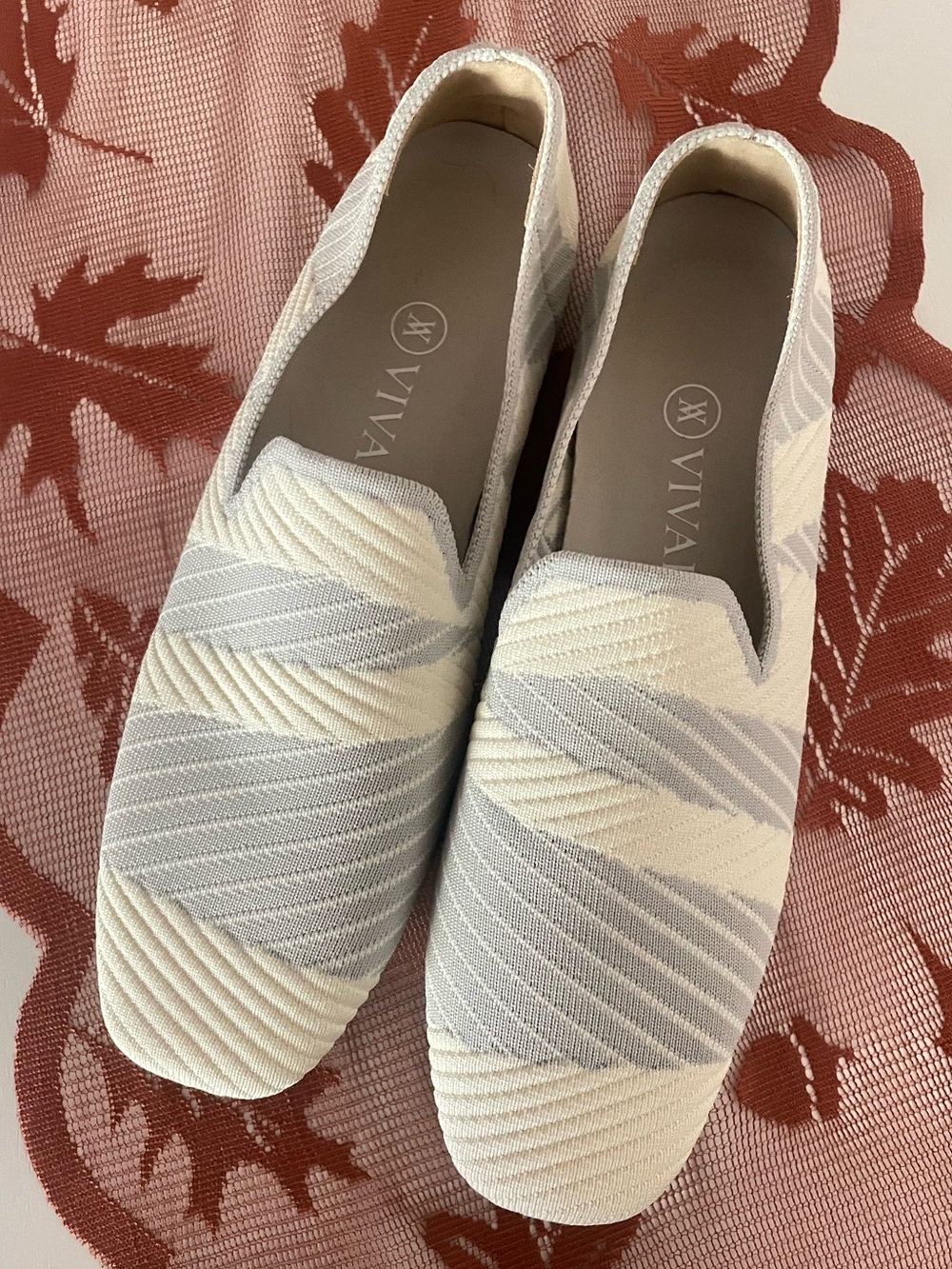 Vivaia Marina Square-Toe Patterned Flats Loafers 39 US 8